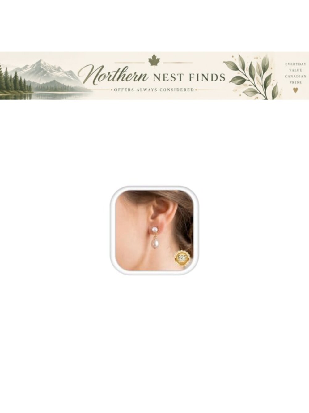 Simulated Pearl Drop Earrings 925 Sterling Silver Post Hypoallergenic